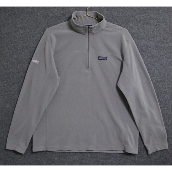 Patagonia Other - Patagonia Pullover Men Large Gray Micro D Fleece 1/2 Zip Mock Hiking Camping EUC